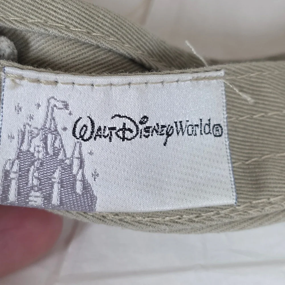 Walt Disney World Mickey resort vacay Khaki Tan Sun Visor Adjustable Hat Logo